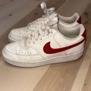 Nike White and Red Women's Sneakers